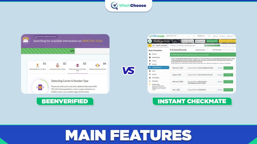 BeenVerified Vs Instant Checkmate: Features