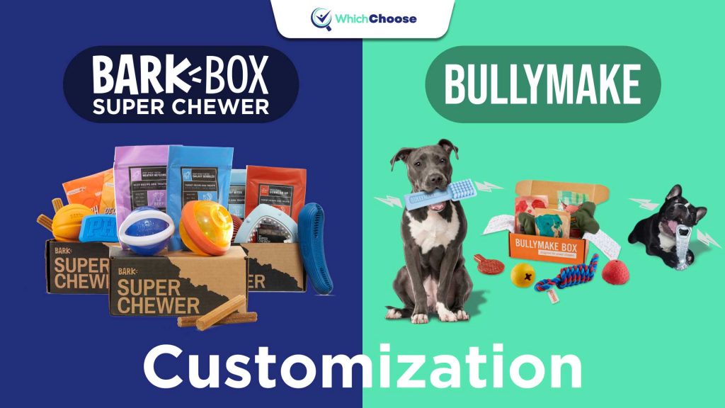 Bullymake vs Super Chewer BarkBox: Customization