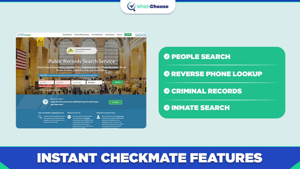 Instant Checkmate Features