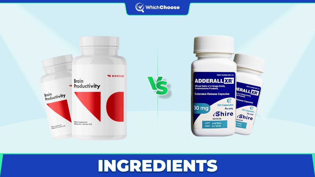 NooCube Vs Adderall: Ingredients
