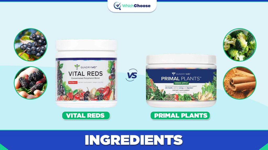 Primal Plants Vs Vital Reds: Ingredients