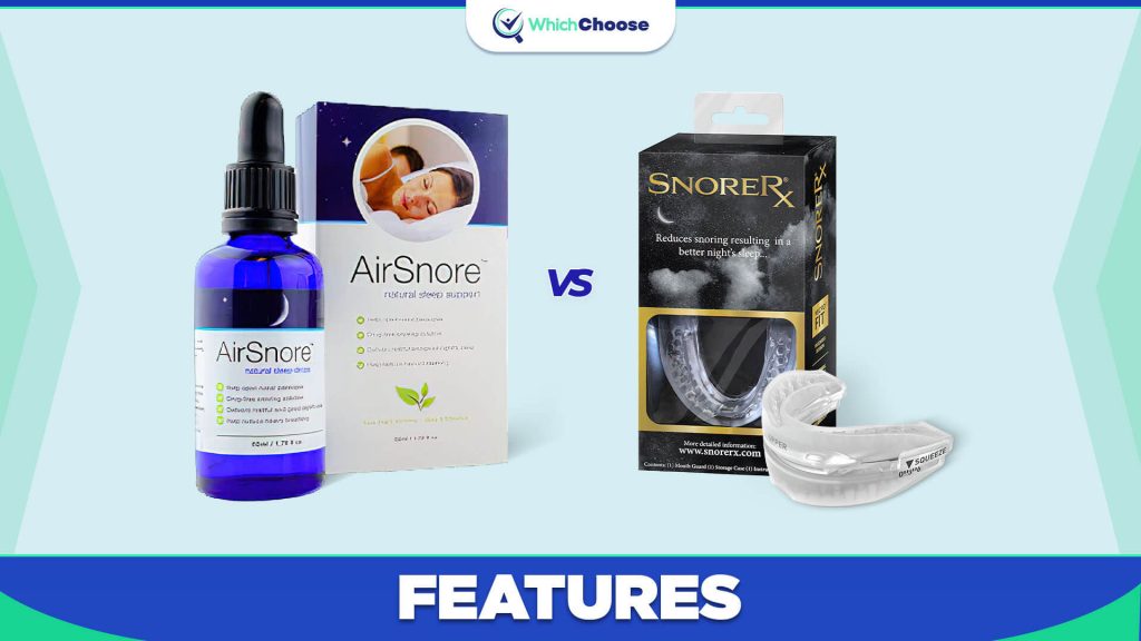 AirSnore Vs SnoreRx: Features