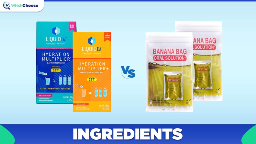 Banana Bag Vs Liquid IV: Ingredients