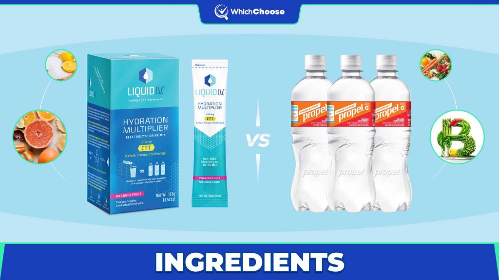 Propel Vs Liquid IV: Ingredients